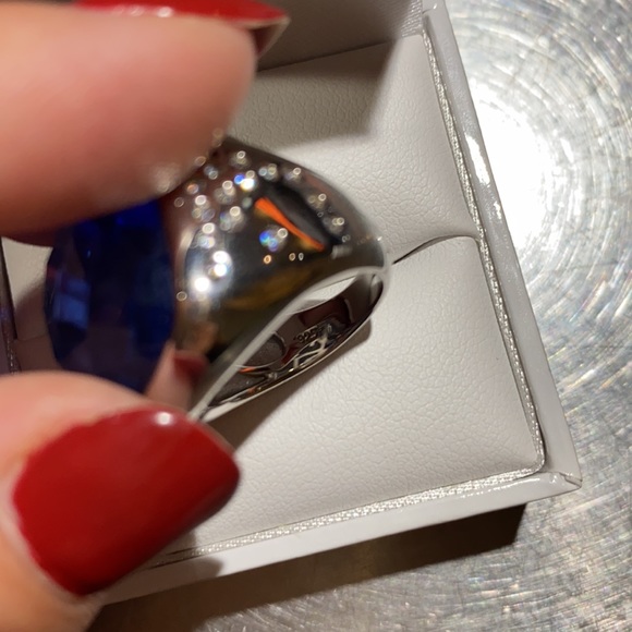 Ethan Stars sterling silver blue square ring - Picture 9 of 10